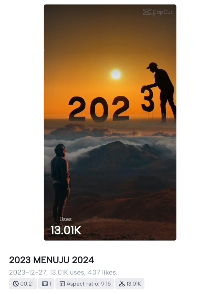 2024 New Year Capcut Template Trend