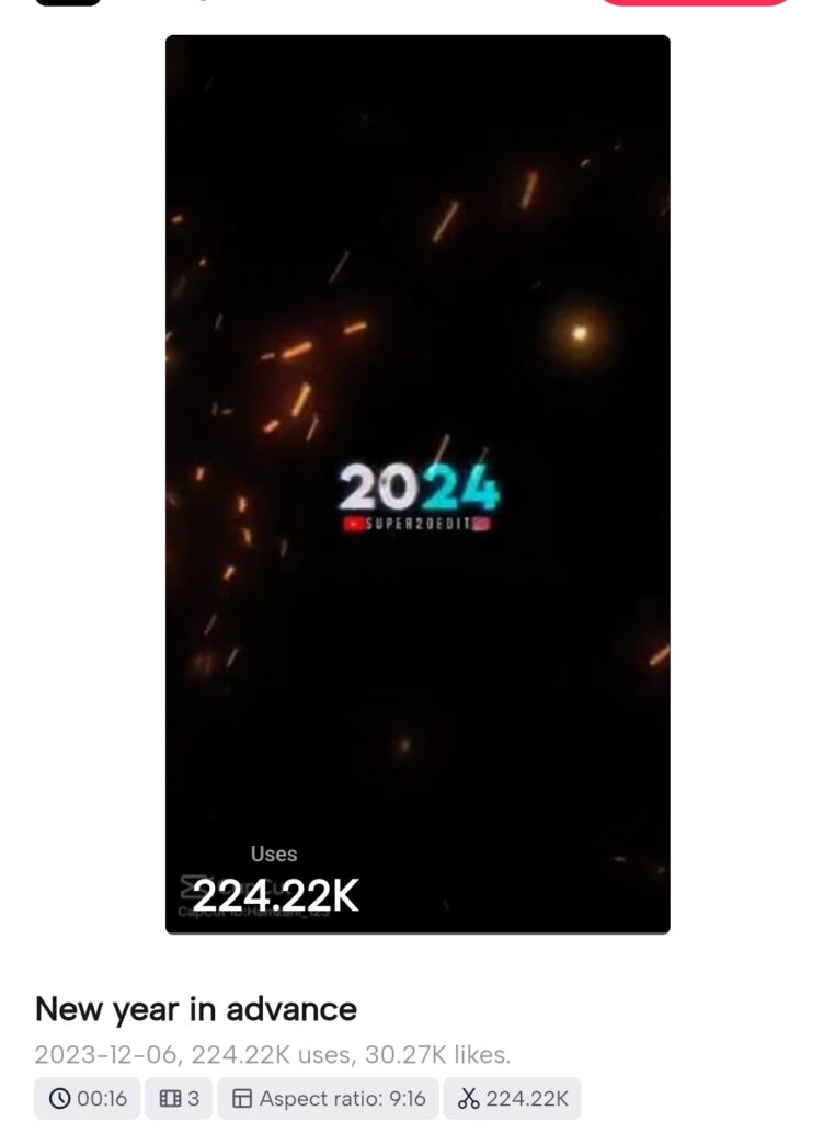 Happy New Year 2024 CapCut Template Link 100%Happy New Year 2024 CapCut Template Link 100%