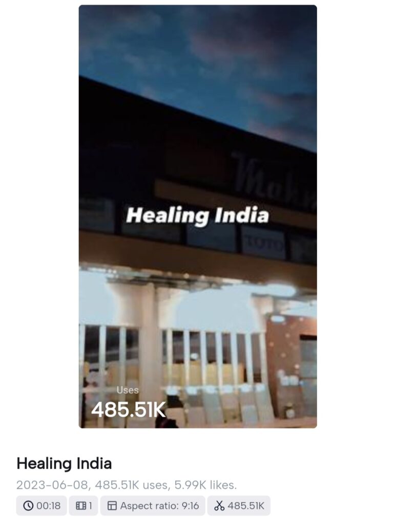 Healing India CapCut Template 2024